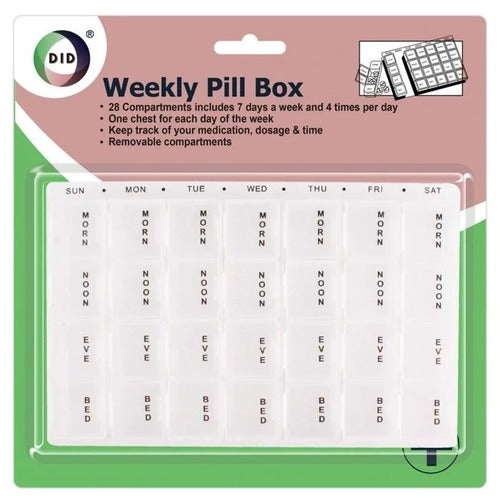 DID 7 Day Weekly Pill Box