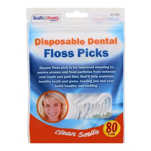 Disposable Dental Floss Picks 80pk