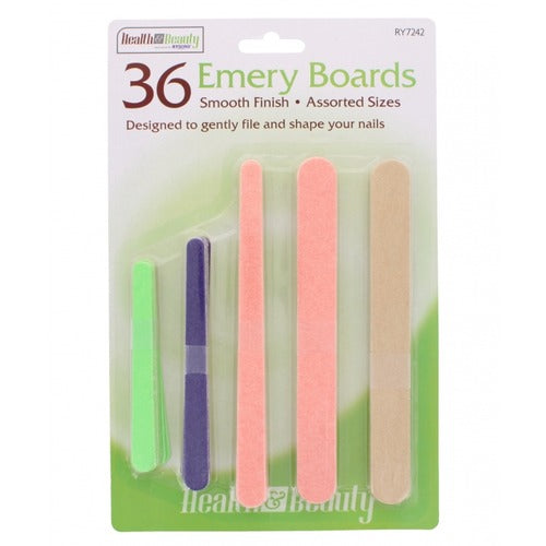 Emery Boards Assorted 36pcs