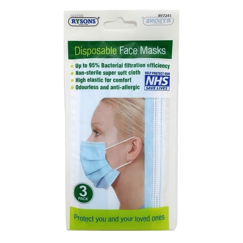 Disposable Face Mask 3pk