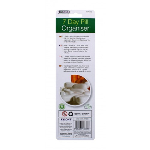 Rysons 7 Day Pill Organiser Bar